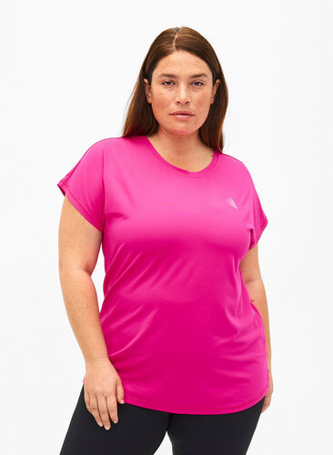 Kurzärmeliges Trainings-T-Shirt, Neon Pink Glo, Model image number 0