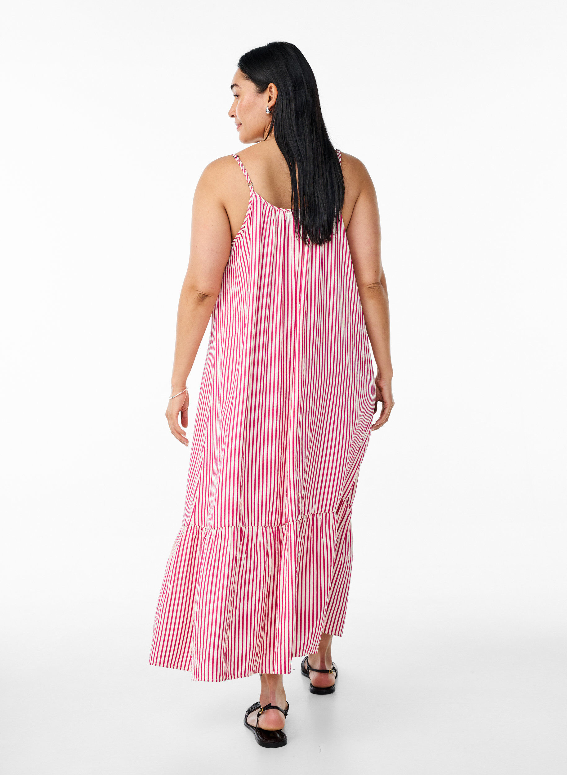 ZizziSommerkleid mit Streifen und A-Linie, Pink, Model image number 1