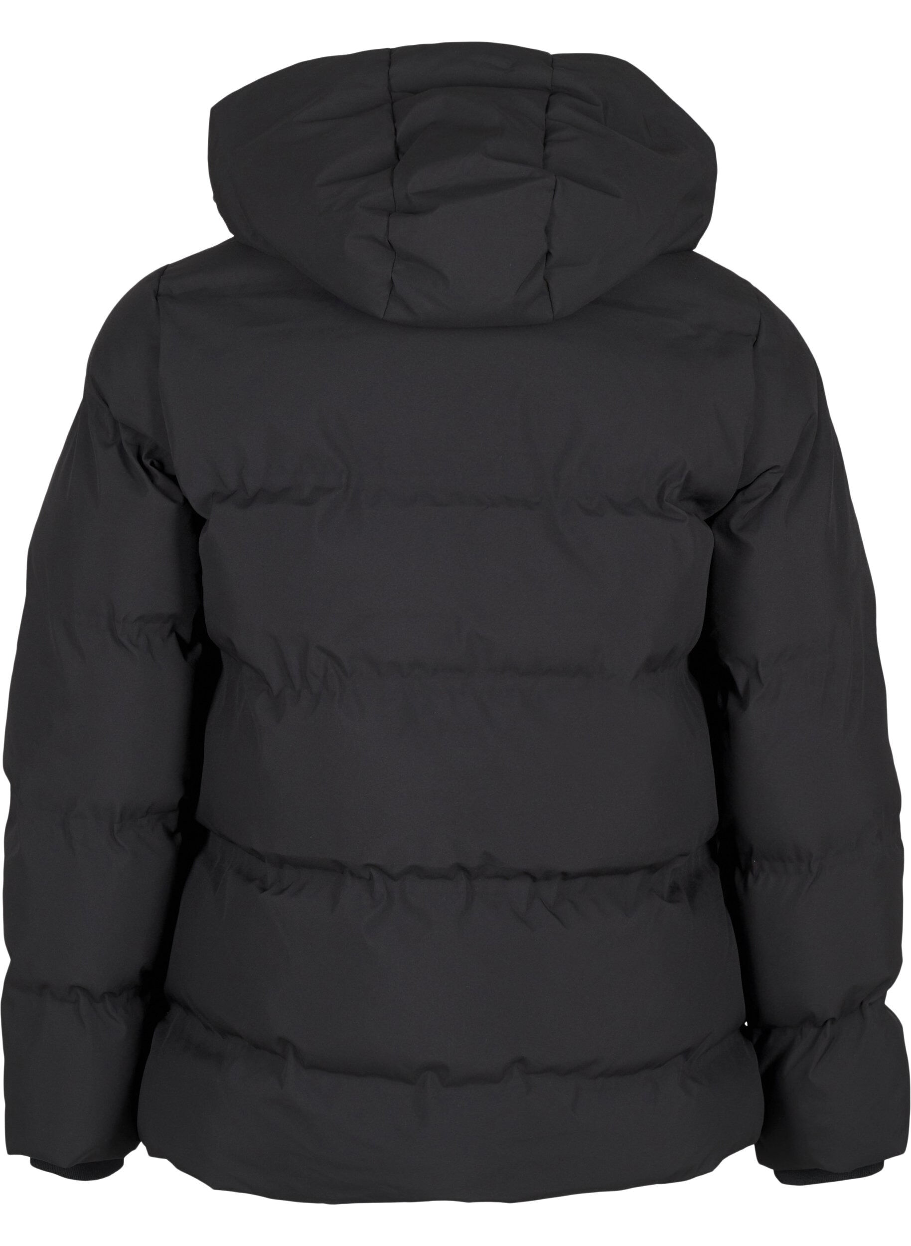 ZizziKurze Steppjacke mit Kapuze, Schwarz, Packshot image number 1