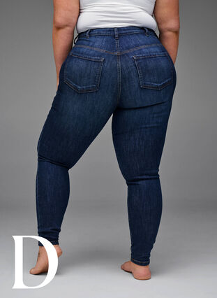 Super Slim-Fit-Jeans mit hoher Taille, Dark Blue, Model image number 9