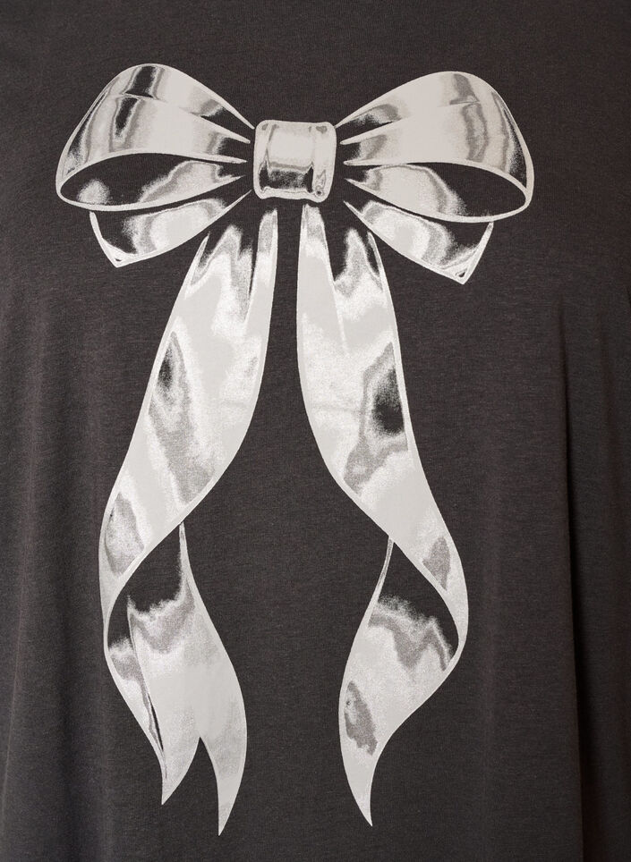 T-Shirt aus Baumwolle mit Frontprint, Grau, Packshot image number 2