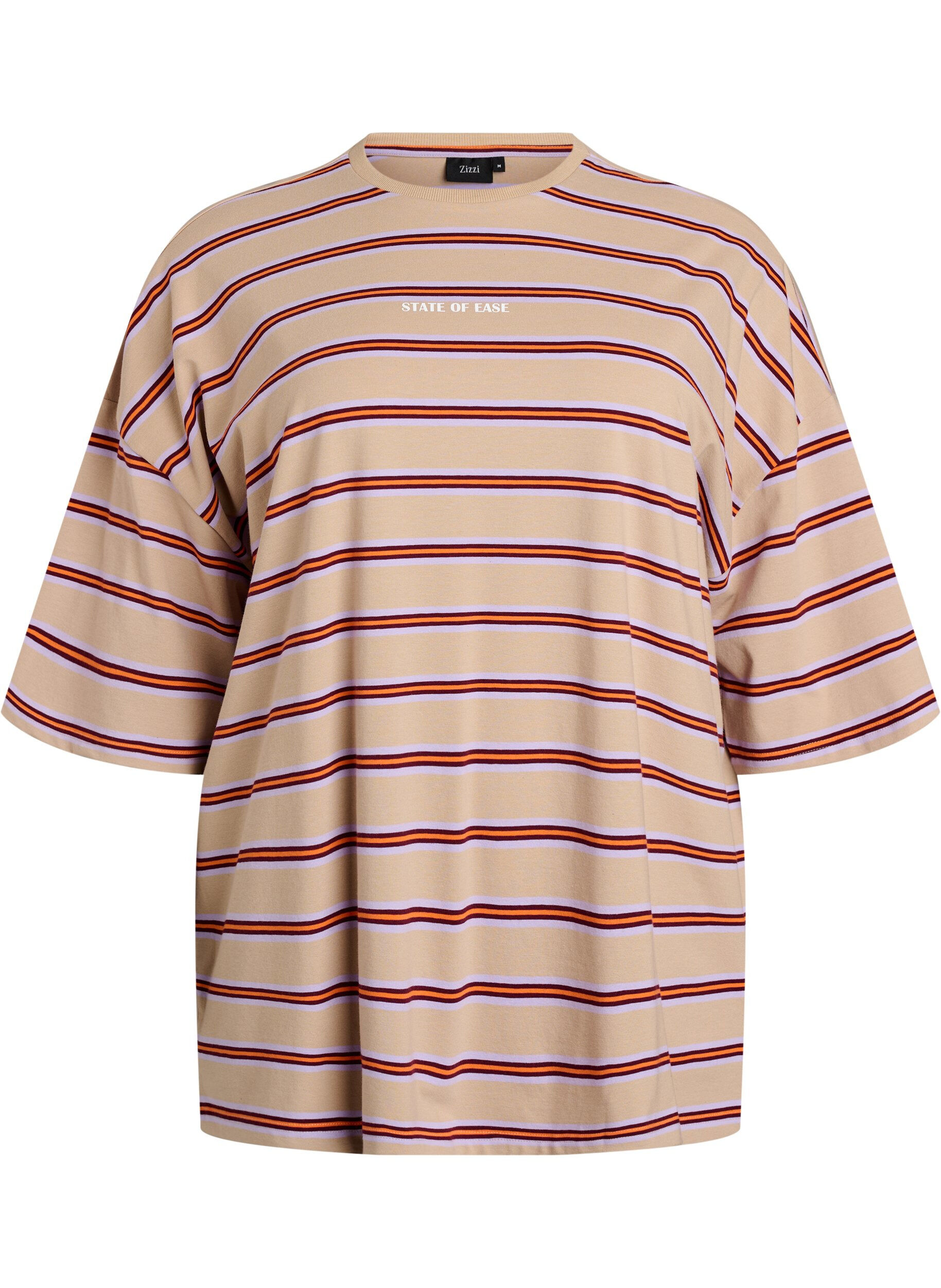 Oversize-T-Shirt mit Streifen und 1/2-&Auml;rmeln