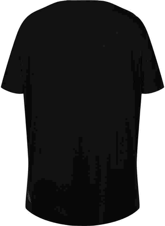Trainings-T-Shirt aus Viskose mit Rundhalsausschnitt, Black, Packshot image number 1