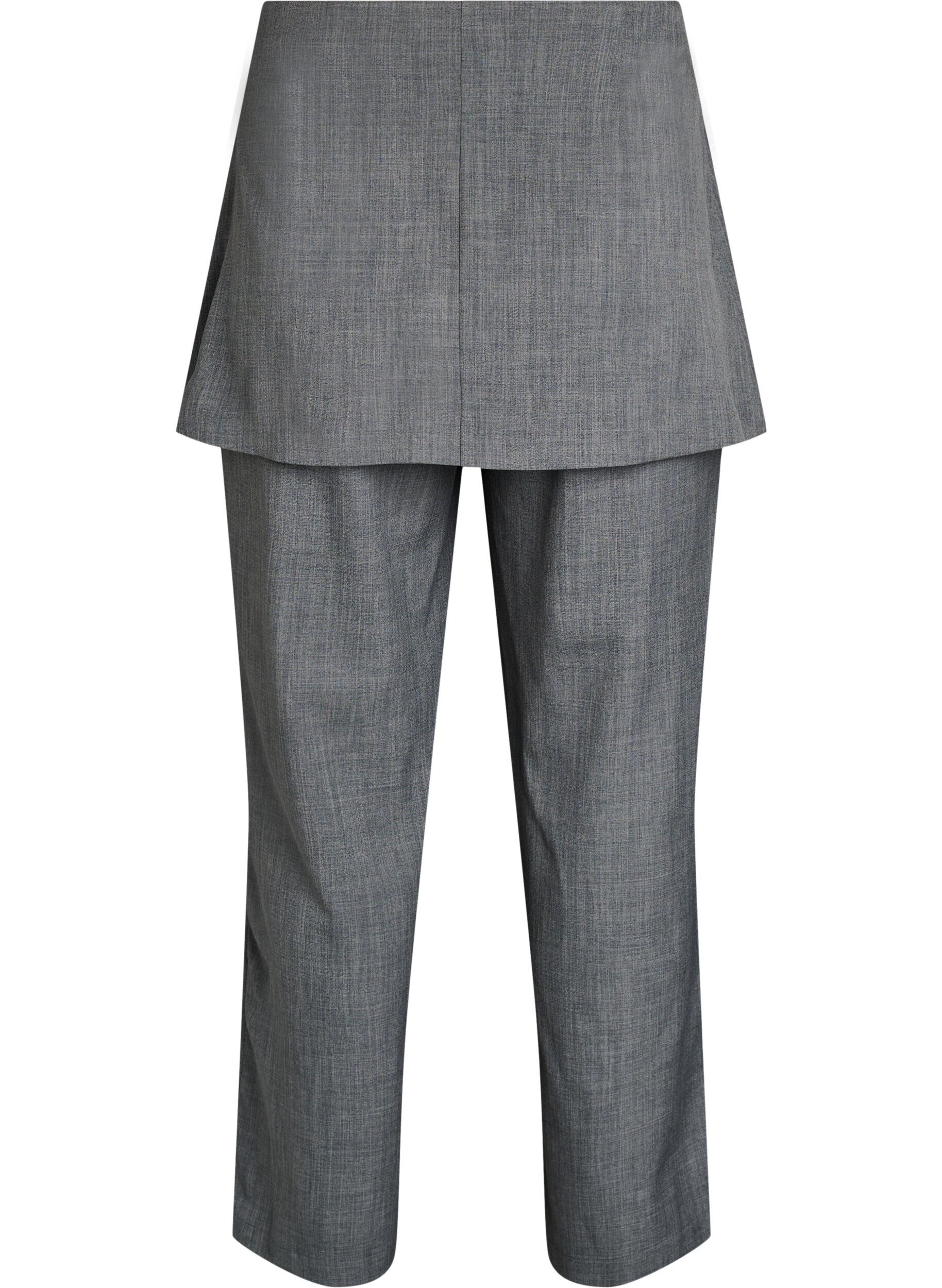 ZizziHose im Straight Fit mit Rock, Grau, Packshot image number 1