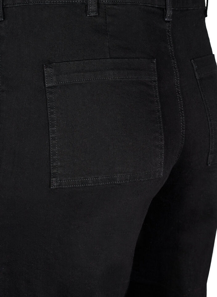 Jeans mit hoher Taille und weitem Bein, Schwarz, Packshot image number 3