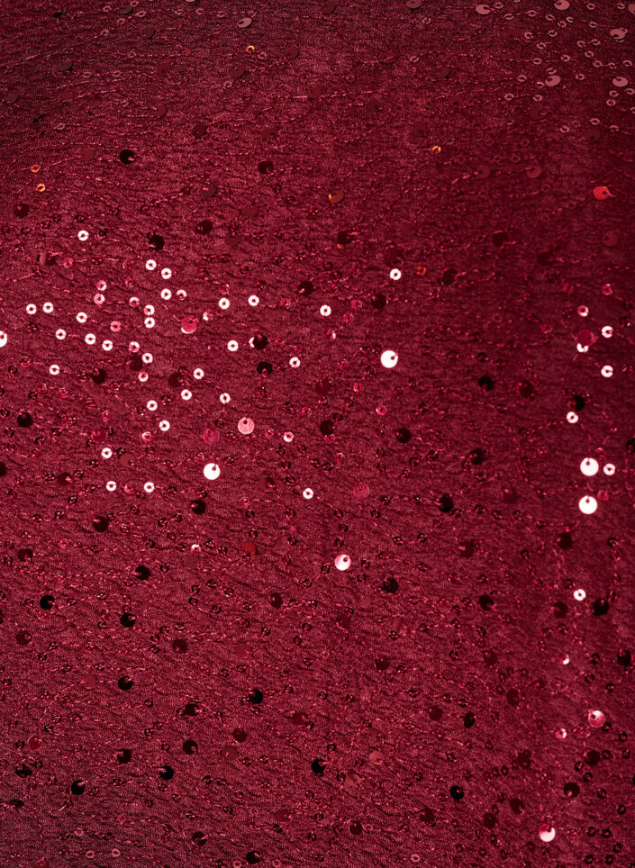 Kurzes Paillettenkleid in A-Linie, Rot, Packshot image number 2