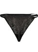 G-String mit Spitze und elastischer Taille, Black, Packshot image number 1