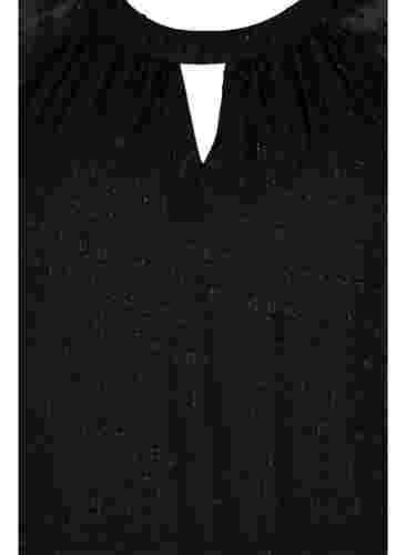 Bluse mit 2/4 Ärmeln aus gemustertem Chiffon, Black, Packshot image number 2