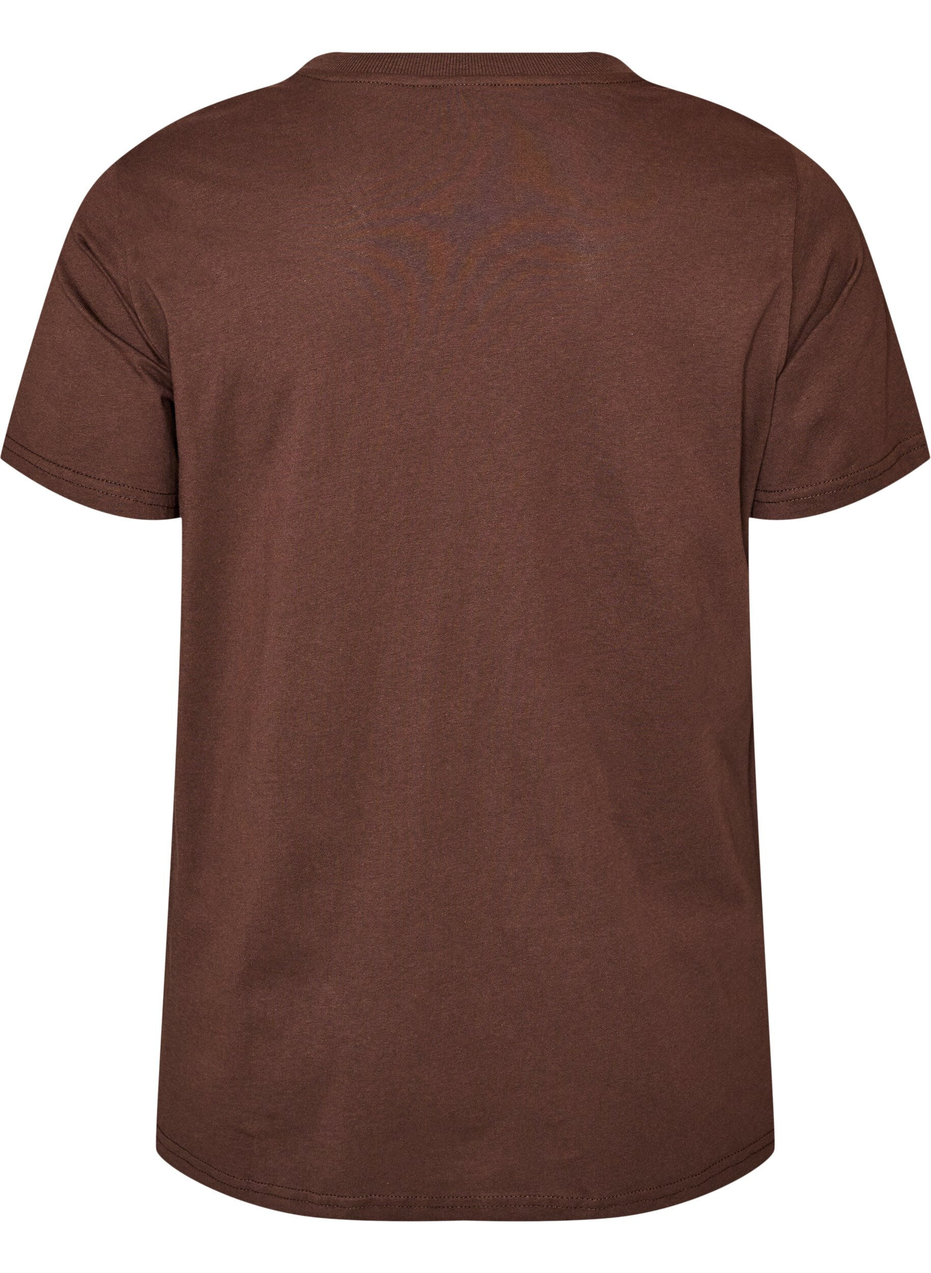 ZizziBasic-T-Shirt aus Baumwolle mit Rundhalsausschnitt, Braun, Packshot image number 1