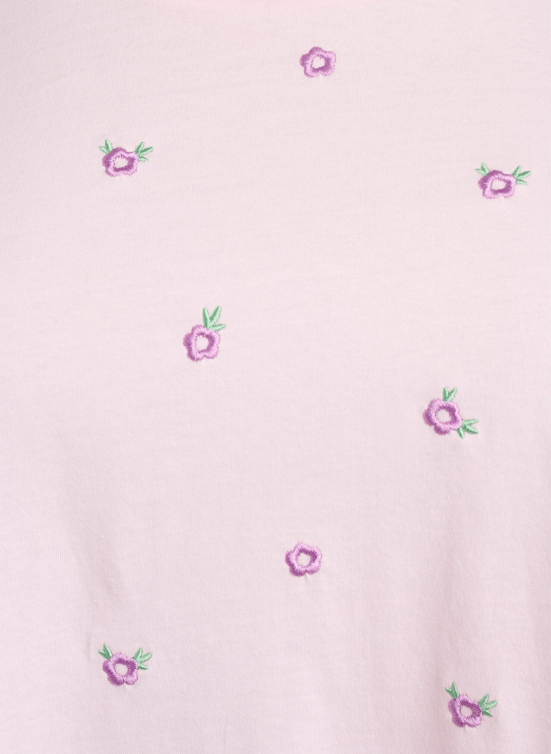 ZizziT-Shirt aus Bio-Baumwolle mit aufgestickten Motiven, Pink, Packshot image number 2