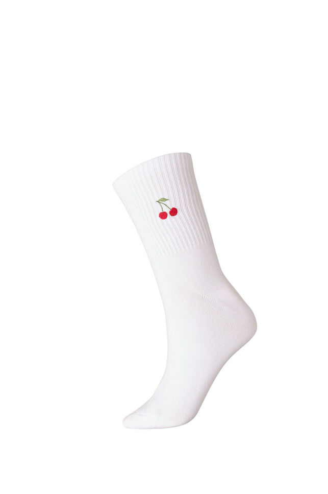 Socken aus Baumwolle mit Muster, Wei&szlig;, Packshot image number 0