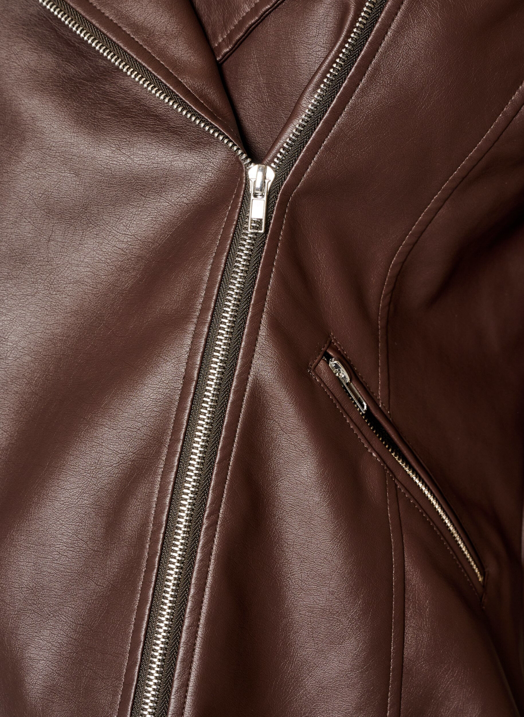 ZizziBikerjacke aus Kunstleder, Braun, Packshot image number 2