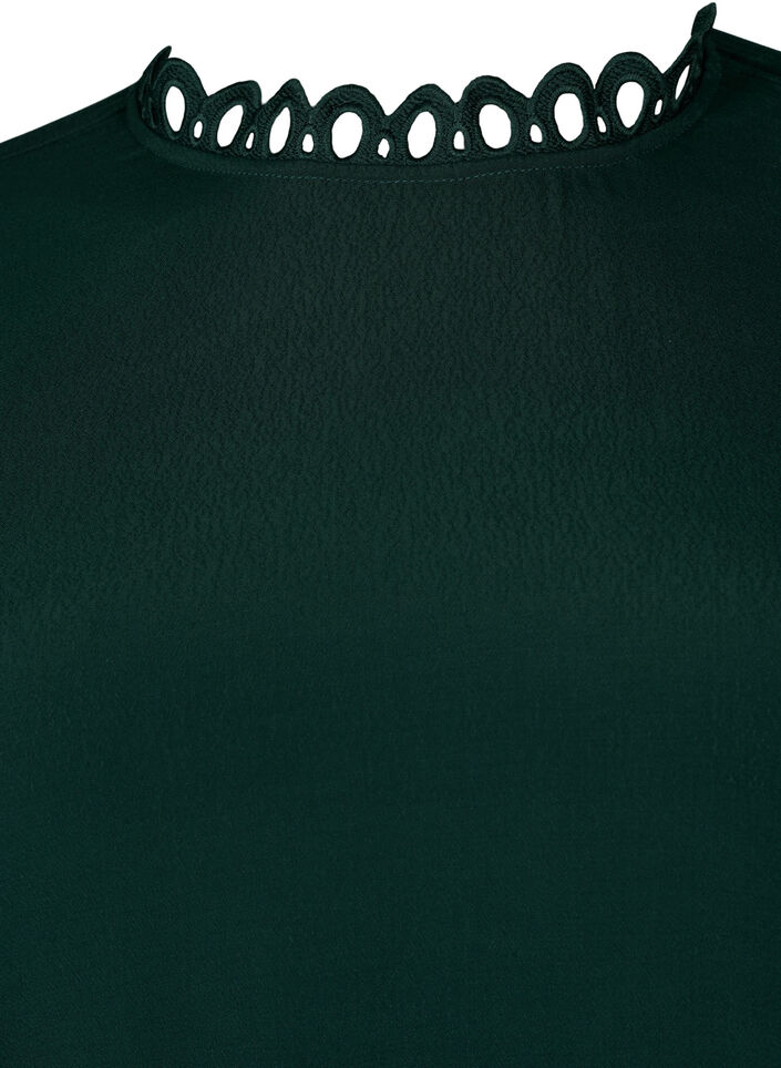 Kleid aus Viskose mit crochet Ärmeln, Scarab, Packshot image number 2