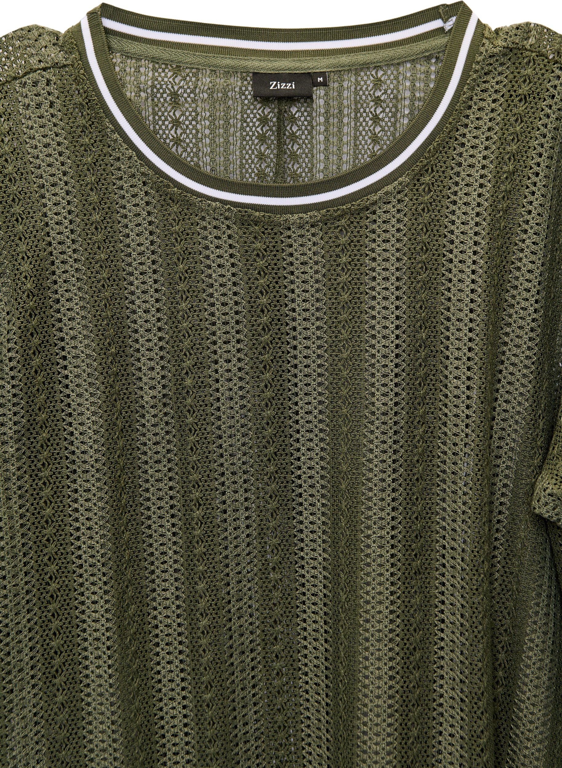 ZizziMidikleid aus Spitze mit kurzen &Auml;rmeln, Gr&uuml;n, Packshot image number 1