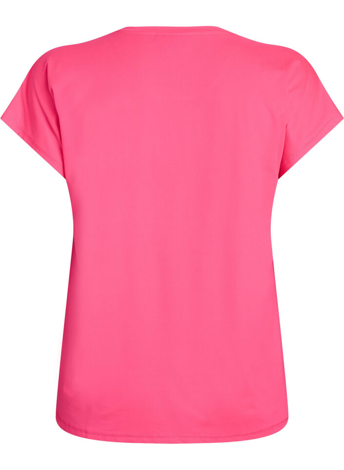Einfarbiges Trainings-T-Shirt, Pink, Packshot image number 1