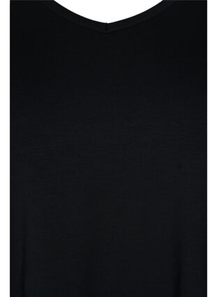 Baumwolltunika mit 3/4-Ärmeln und Spitzendetails, Black, Packshot image number 2