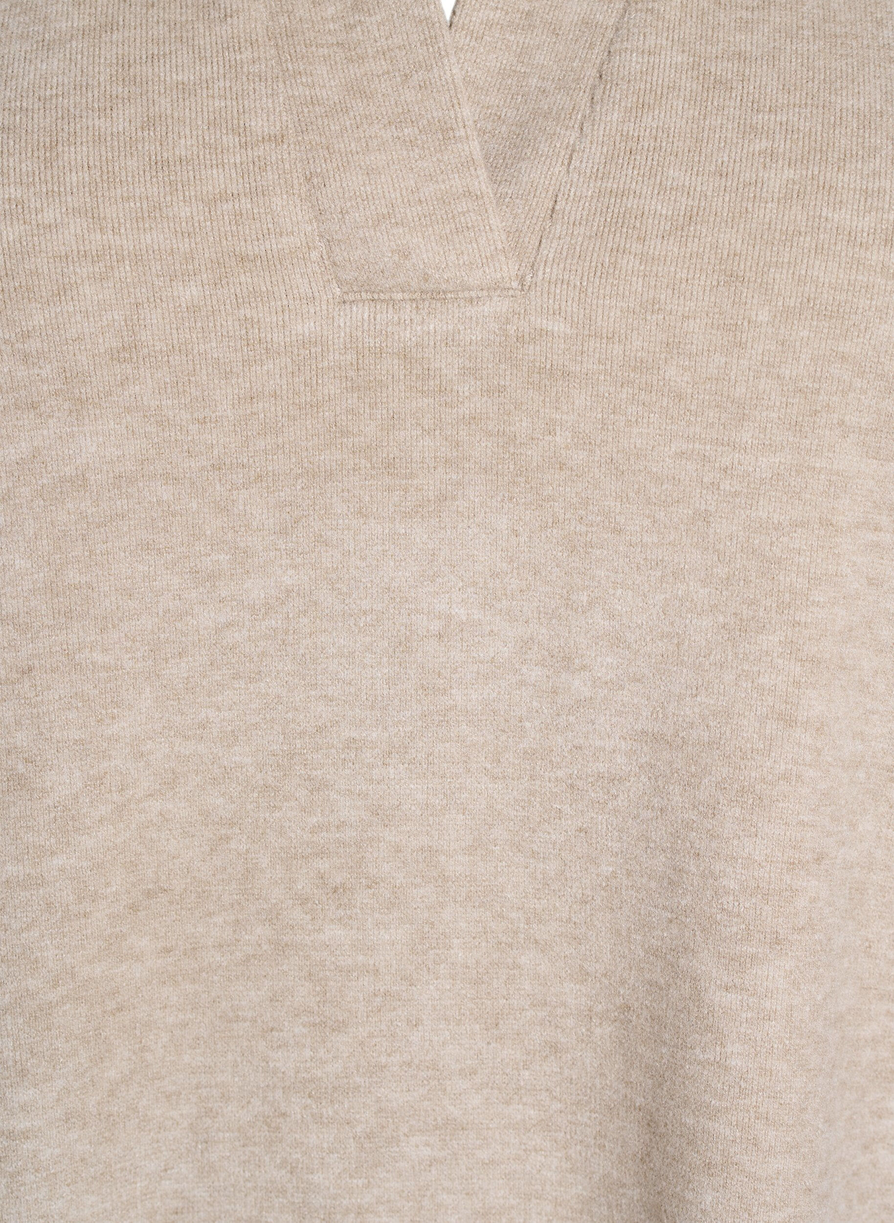 ZizziJersey Bluse mit Kragen und kurzen &Auml;rmeln, Braun, Packshot image number 2