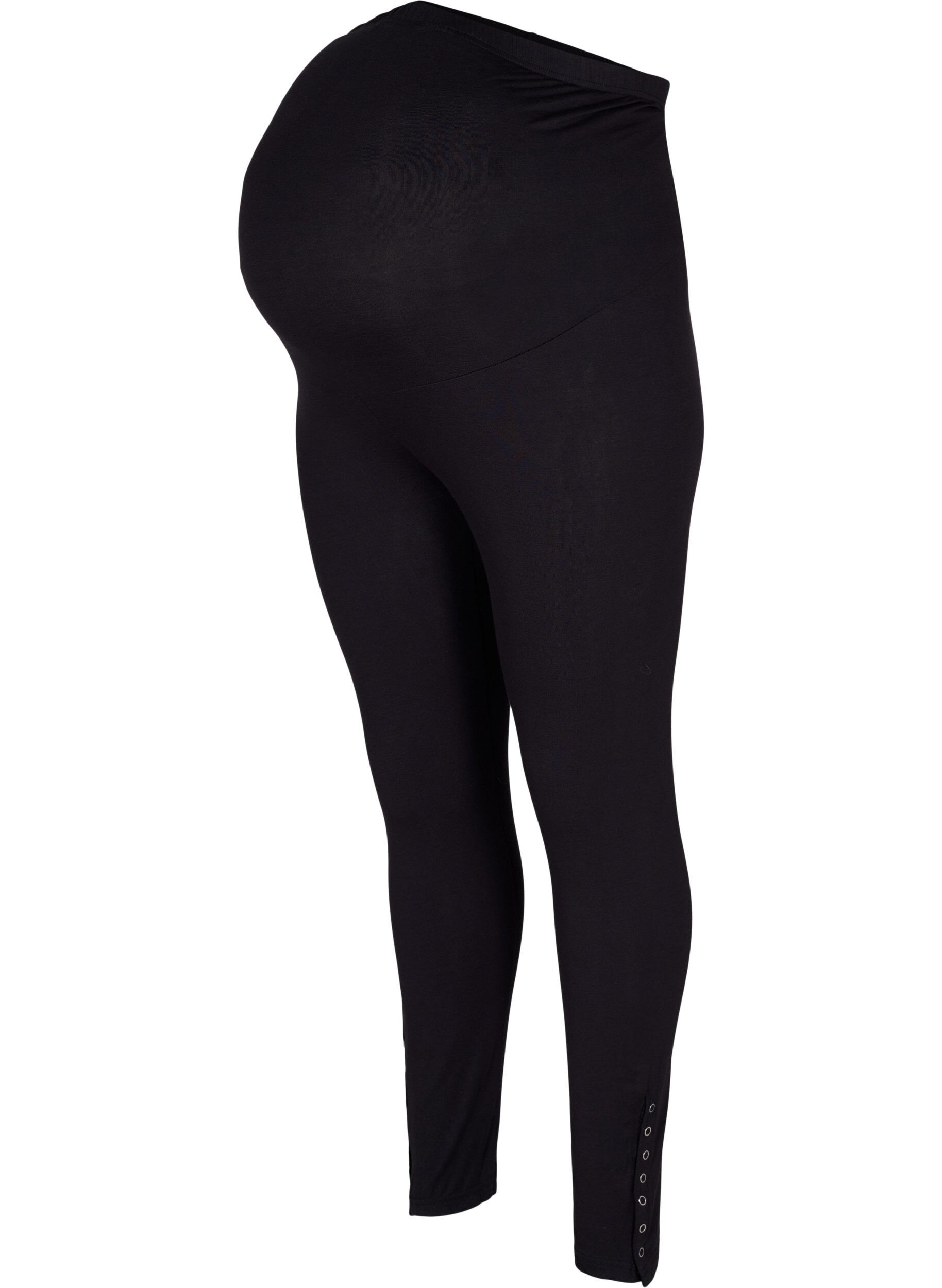 ZizziSchwangerschaftsleggings aus Viskose mit Kn&ouml;pfen, Black, Packshot image number 0