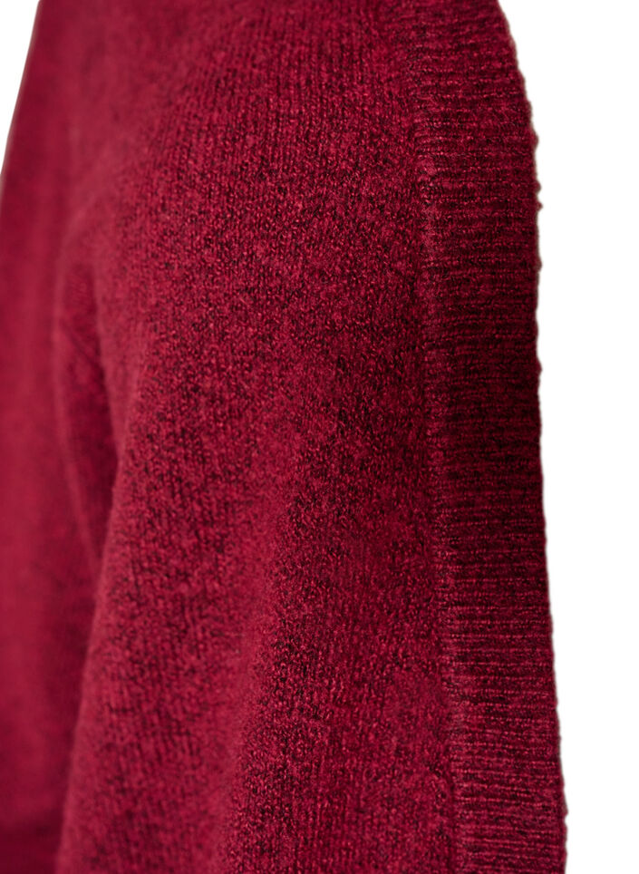 Strickjacke mit Rippenstrick und Taschen, Rot, Packshot image number 2