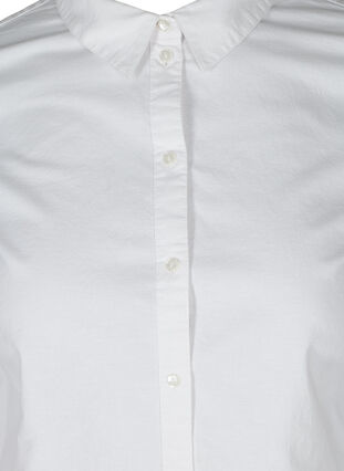 Langarm Hemdbluse aus Baumwolle, Bright White, Packshot image number 2