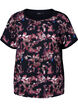 Lockeres T-Shirt mit Blumenmuster, Black Purple Fl. AOP, Packshot image number 0
