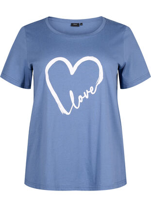 T-Shirt aus Baumwolle mit Rundhalsausschnitt und Aufdruck, Moonlight W.Heart L., Packshot image number 0