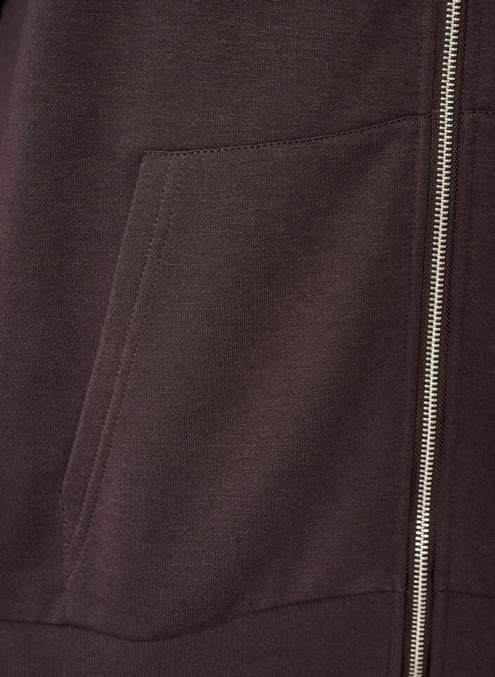 Kapuzensweatshirt mit Rei&szlig;verschluss und Taschen, Braun, Packshot image number 3