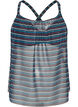Gemustertes Tankini-Top mit B&uuml;gel und &uuml;berkreuzten Tr&auml;gern, Blau, Packshot image number 0