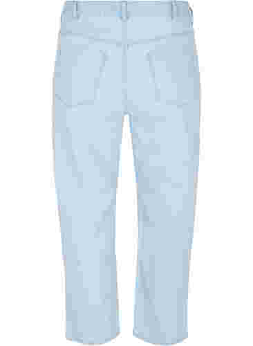 Straight Jeans mit Knöchellänge und Streifen, Light blue denim, Packshot image number 1