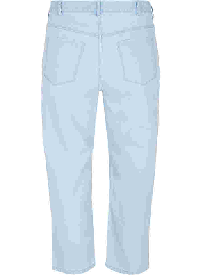 Straight Jeans mit Knöchellänge und Streifen, Light blue denim, Packshot image number 1