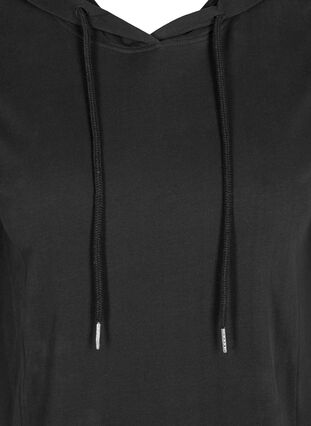 Baumwoll Sweatkleid mit Kapuze, Black Solid, Packshot image number 2