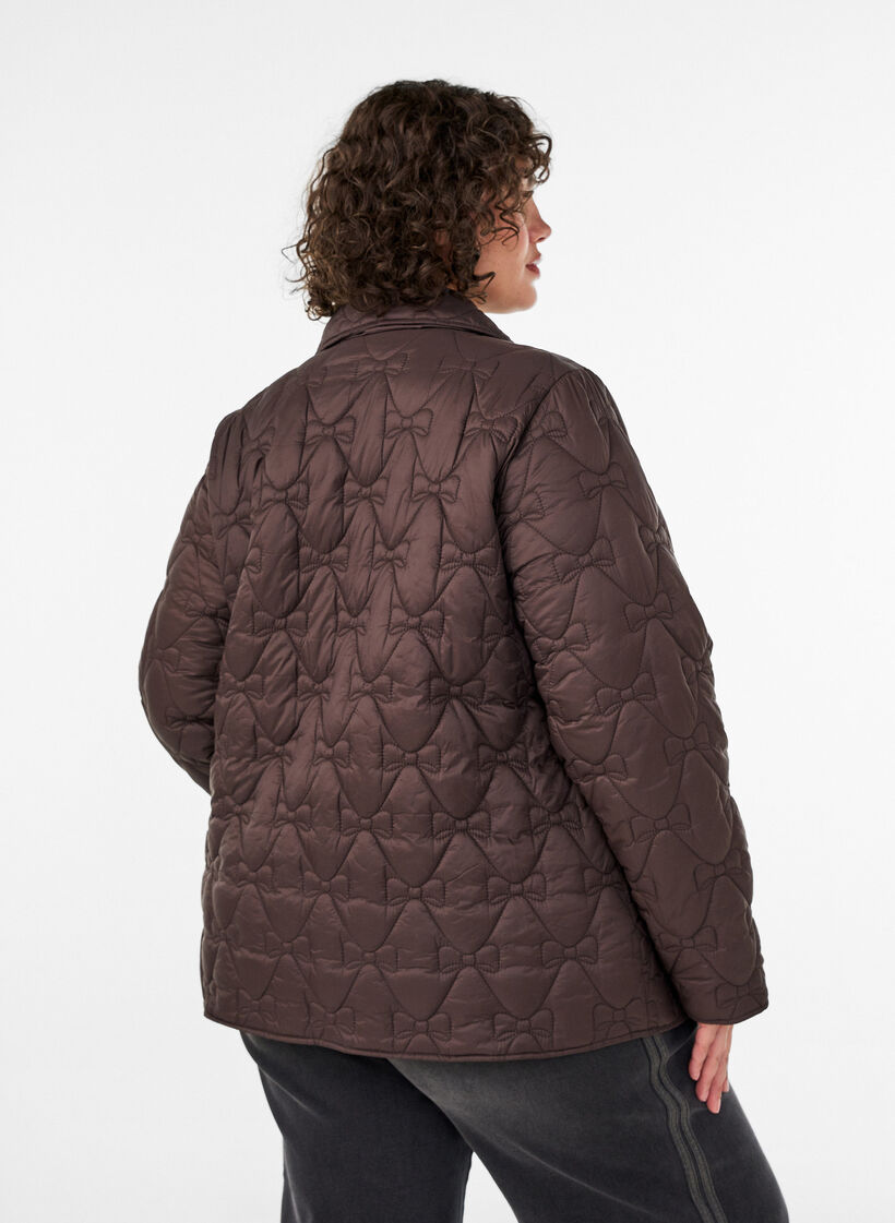 Leicht wattierte Jacke mit dekorativer Steppung, Braun, Model image number 2