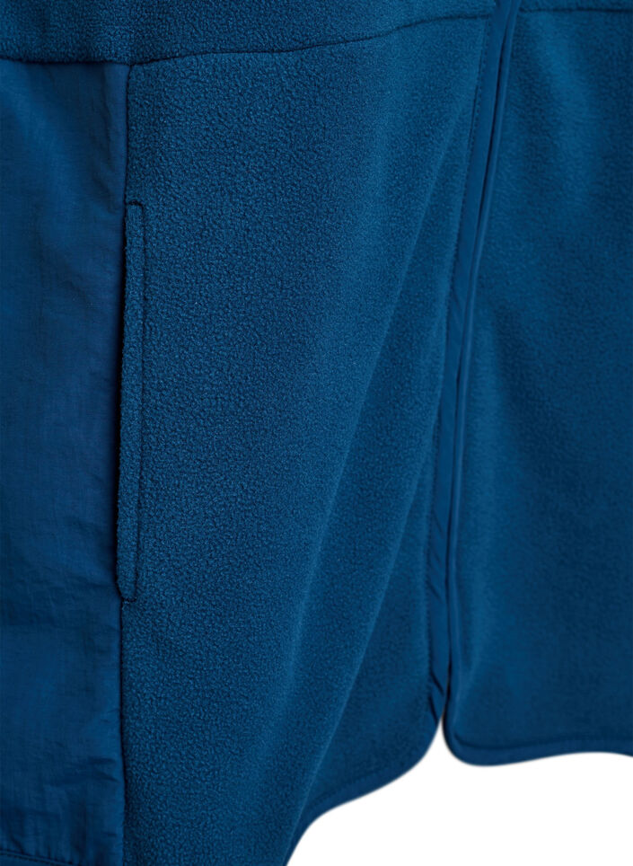 Weste aus Fleece mit hohem Kragen und Taschen, Blau, Packshot image number 3