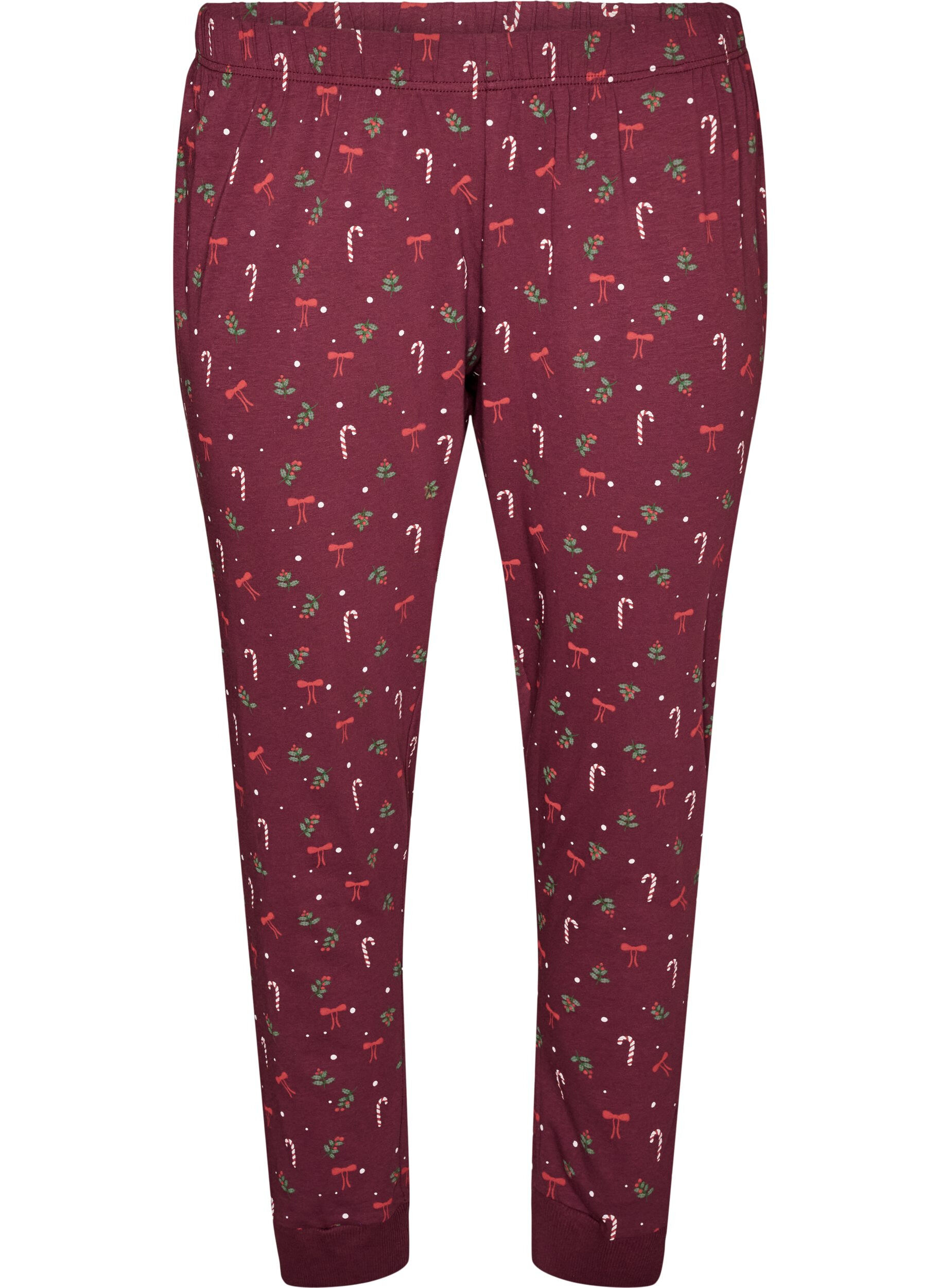 ZizziBedruckte Pyjamahose, Dunkles Bordeaux, Packshot image number 0