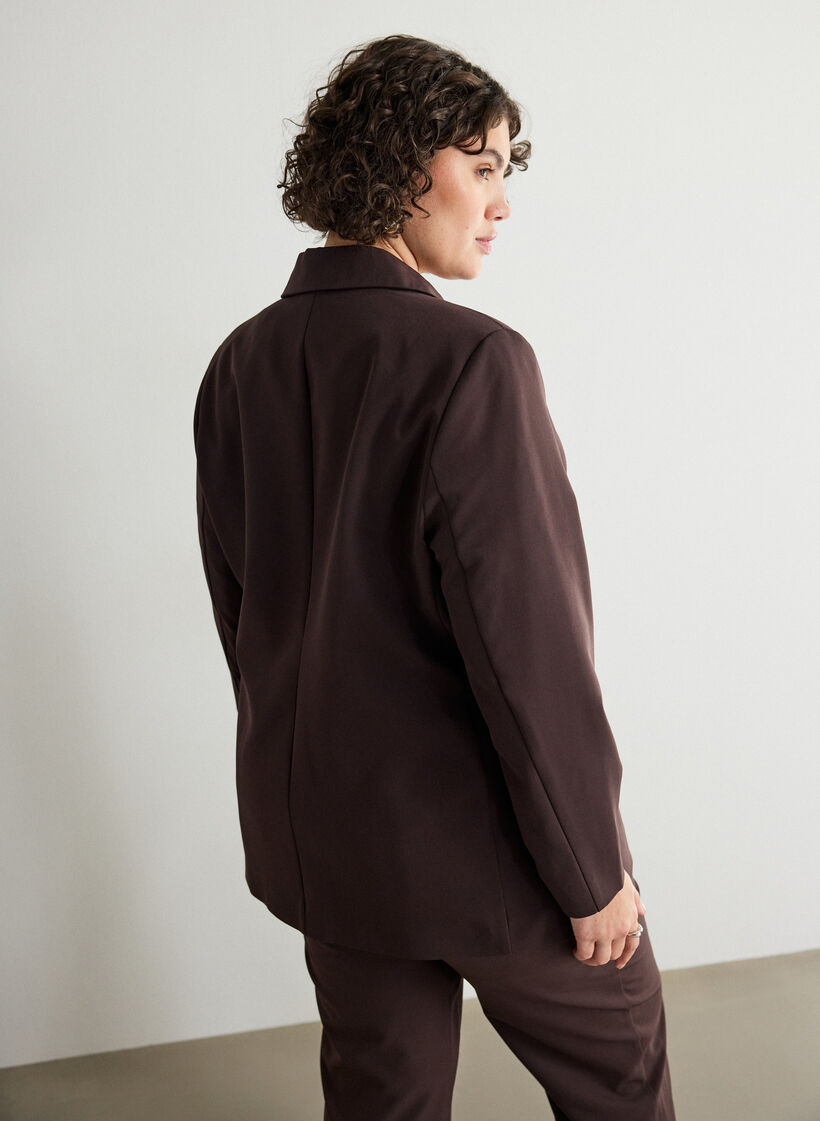 Klassischer Blazer mit Knopfverschluss, Braun, Model image number 2