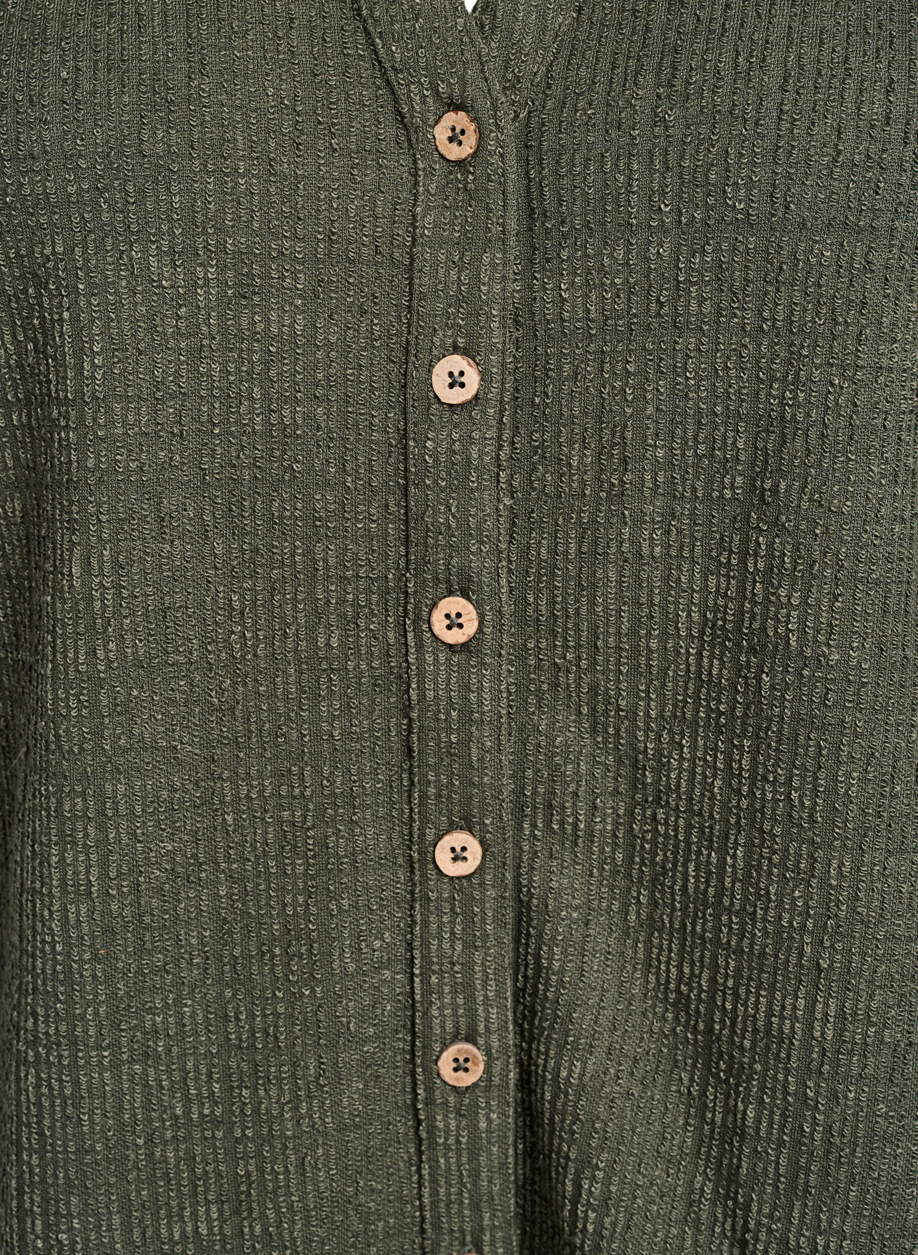 ZizziBluse mit Struktur und V-Ausschnitt, Thyme, Packshot image number 2