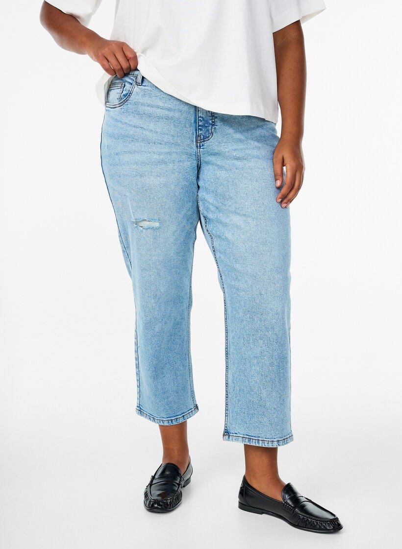 Gek&uuml;rzte Vera Jeans mit Destroyed-Effekten, Blau, Model image number 2