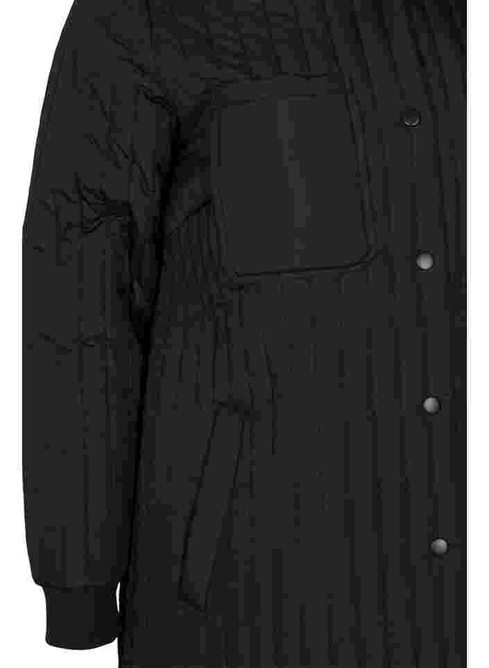 Steppjacke mit Brusttaschen und Kragen, Black, Packshot image number 3