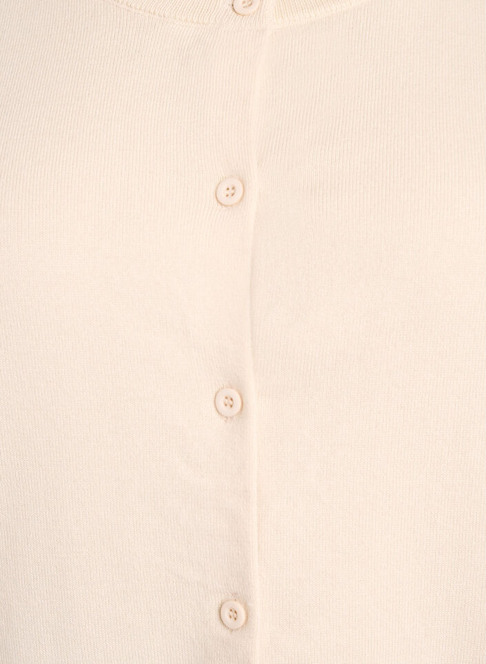 Feinstrick-Strickjacke mit Rundhalsausschnitt, Beige, Packshot image number 2