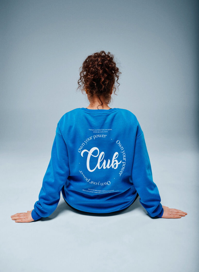 Sweatshirt mit Textprint, Blau, Image image number 0