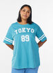 Sportliches Oversize-College-T-Shirt, Blau, Model image number 0