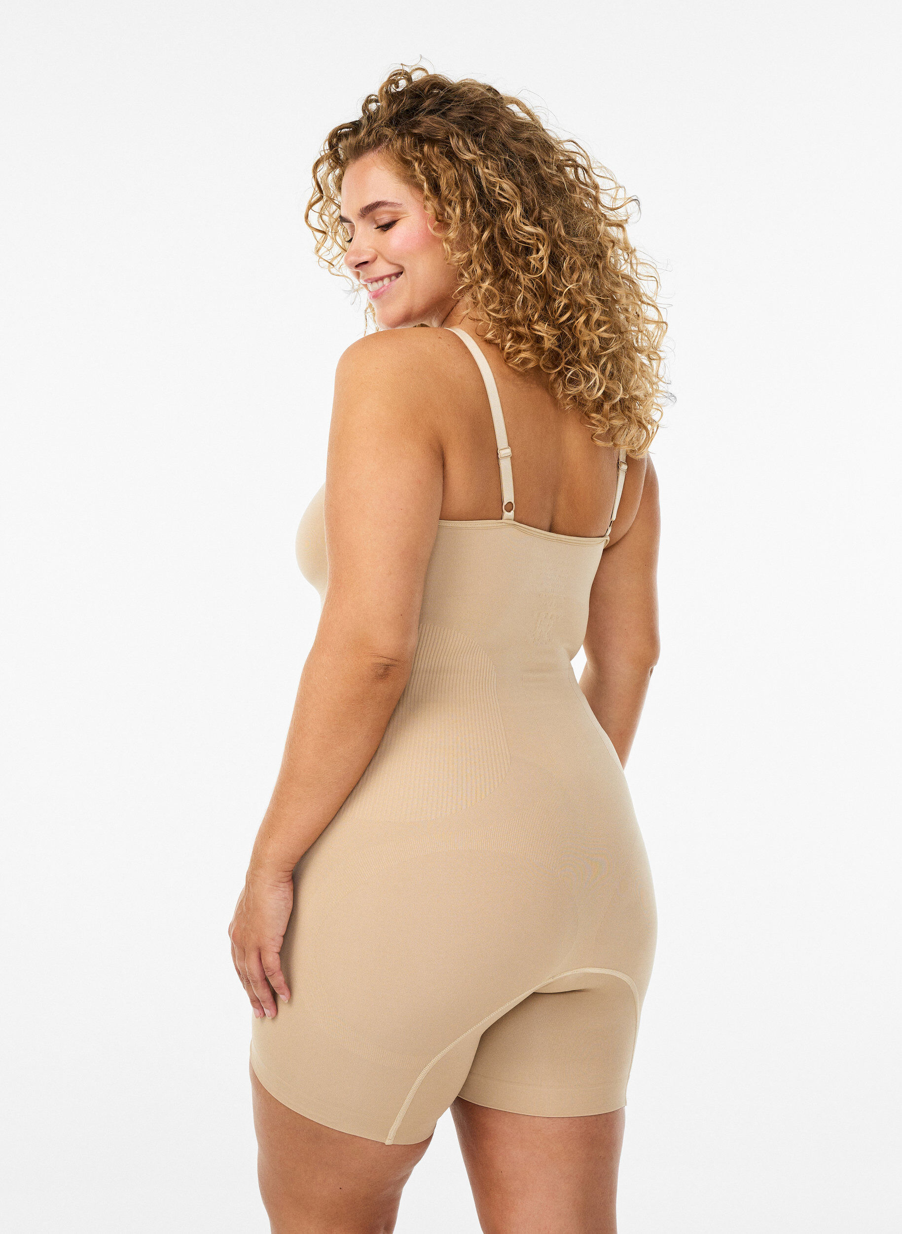 ZizziShapewear-Body mit &Ouml;ffnung im Schritt, Beige, Model image number 1