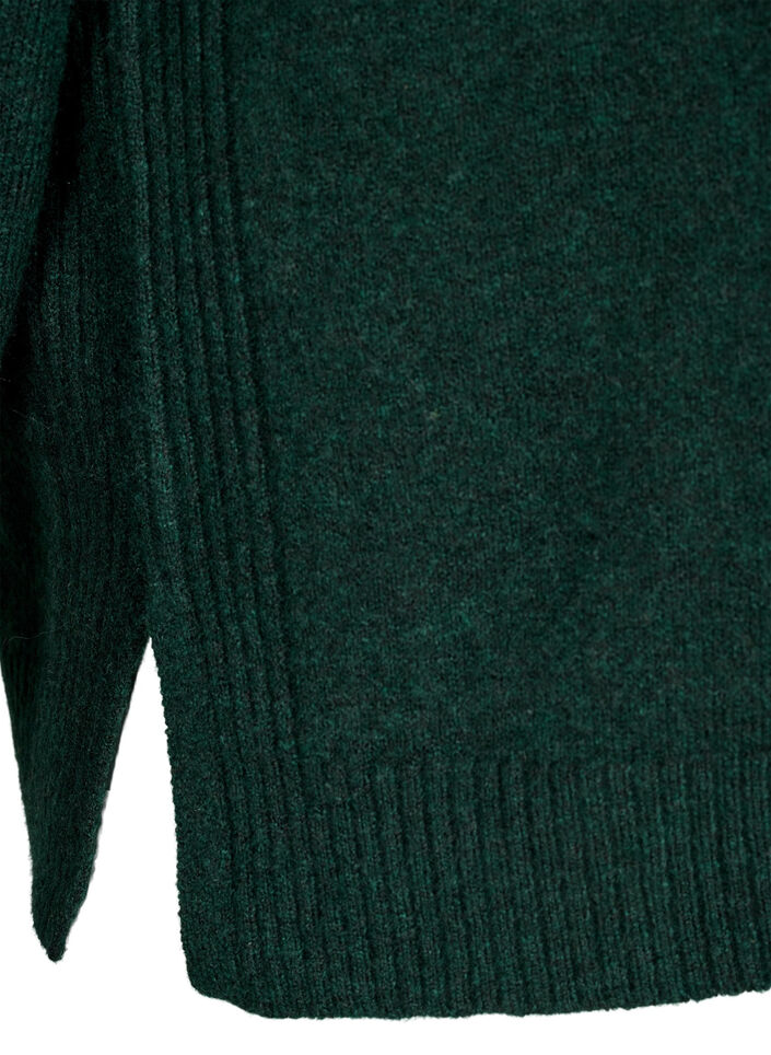Strickpullover mit gerippten Abschlüssen, Scarab Mel., Packshot image number 3