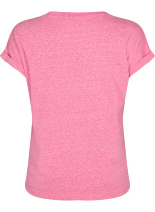 Melange-T-Shirt mit kurzen Ärmeln, Beetroot Purple Mél, Packshot image number 1