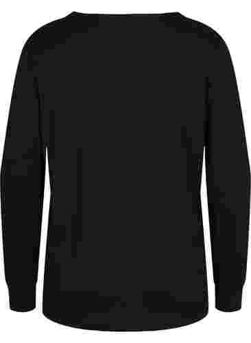 Langärmelige Bluse mit Spitzendetails, Black, Packshot image number 1