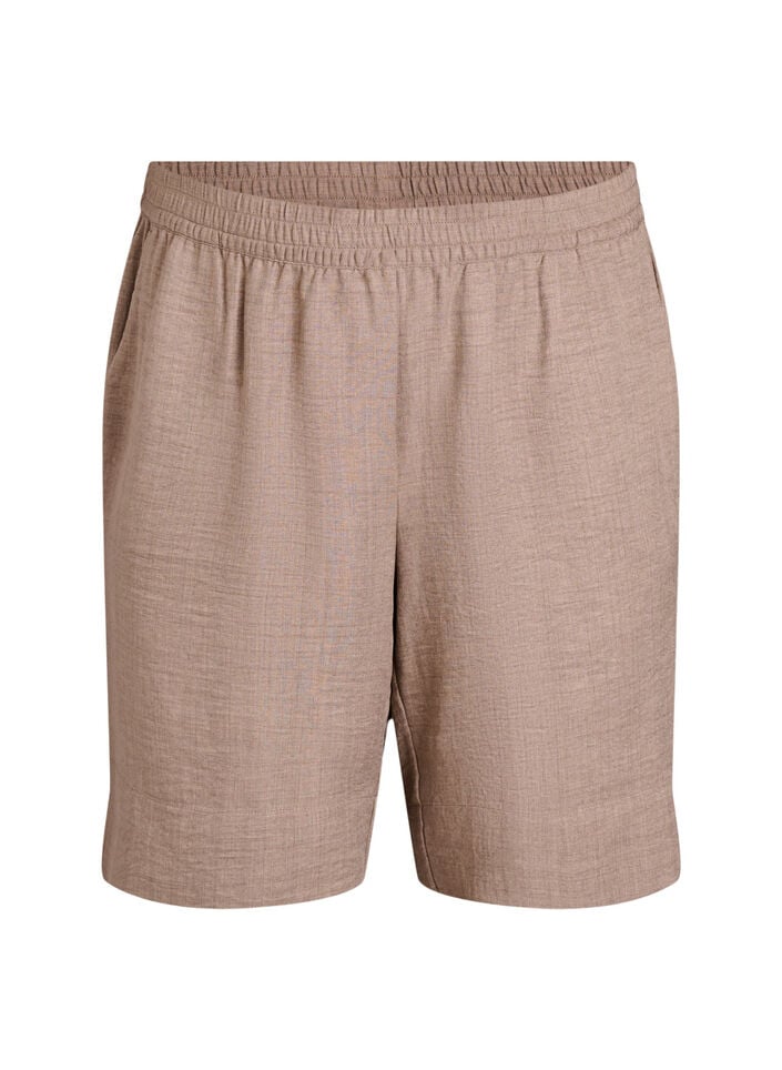 Shorts mit Taschen und hoher Taille, Braun, Packshot image number 0