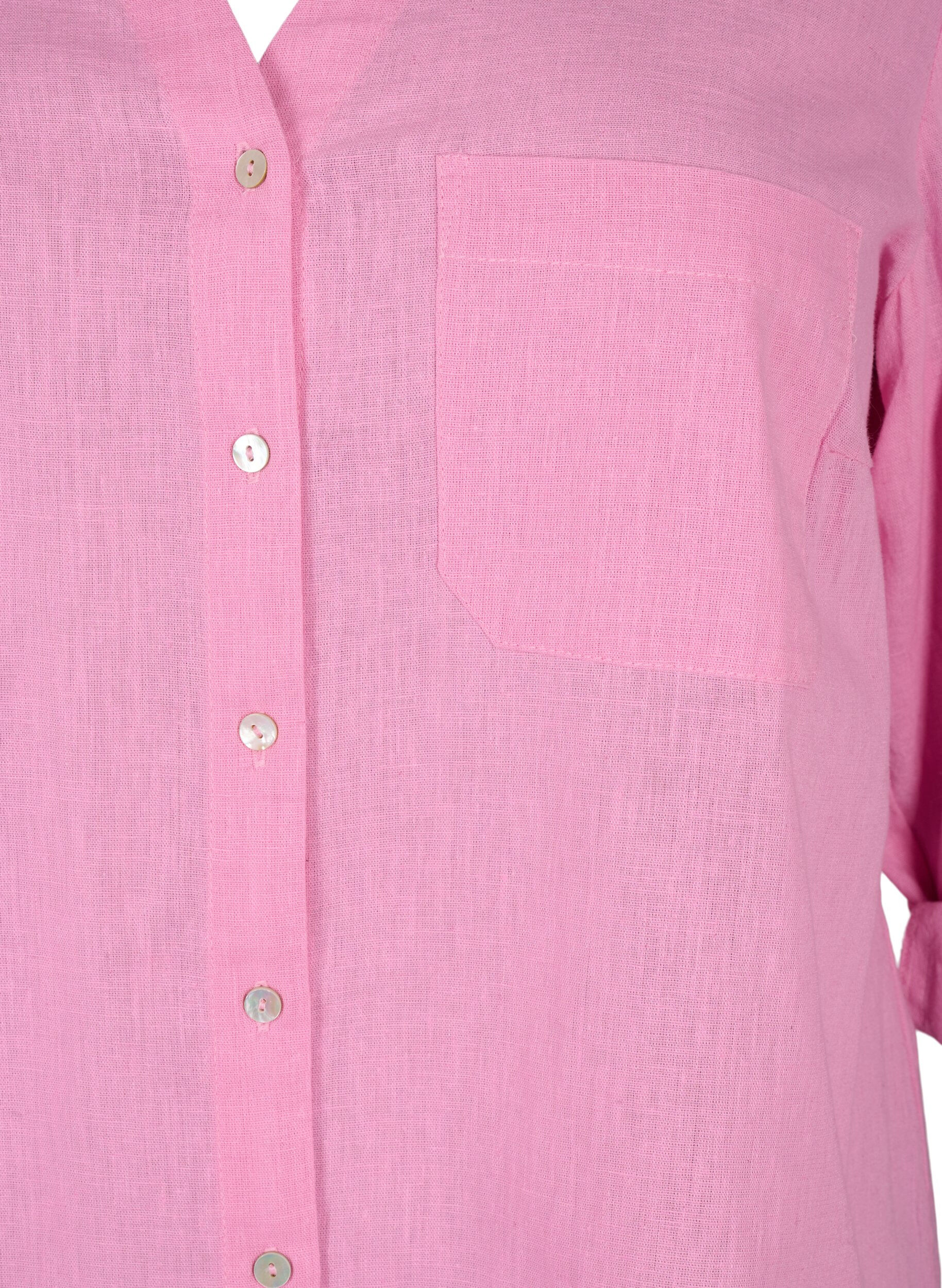 ZizziHemdbluse mit Knopfverschluss aus Baumwoll-/Leinengemisch, Rosebloom, Packshot image number 2