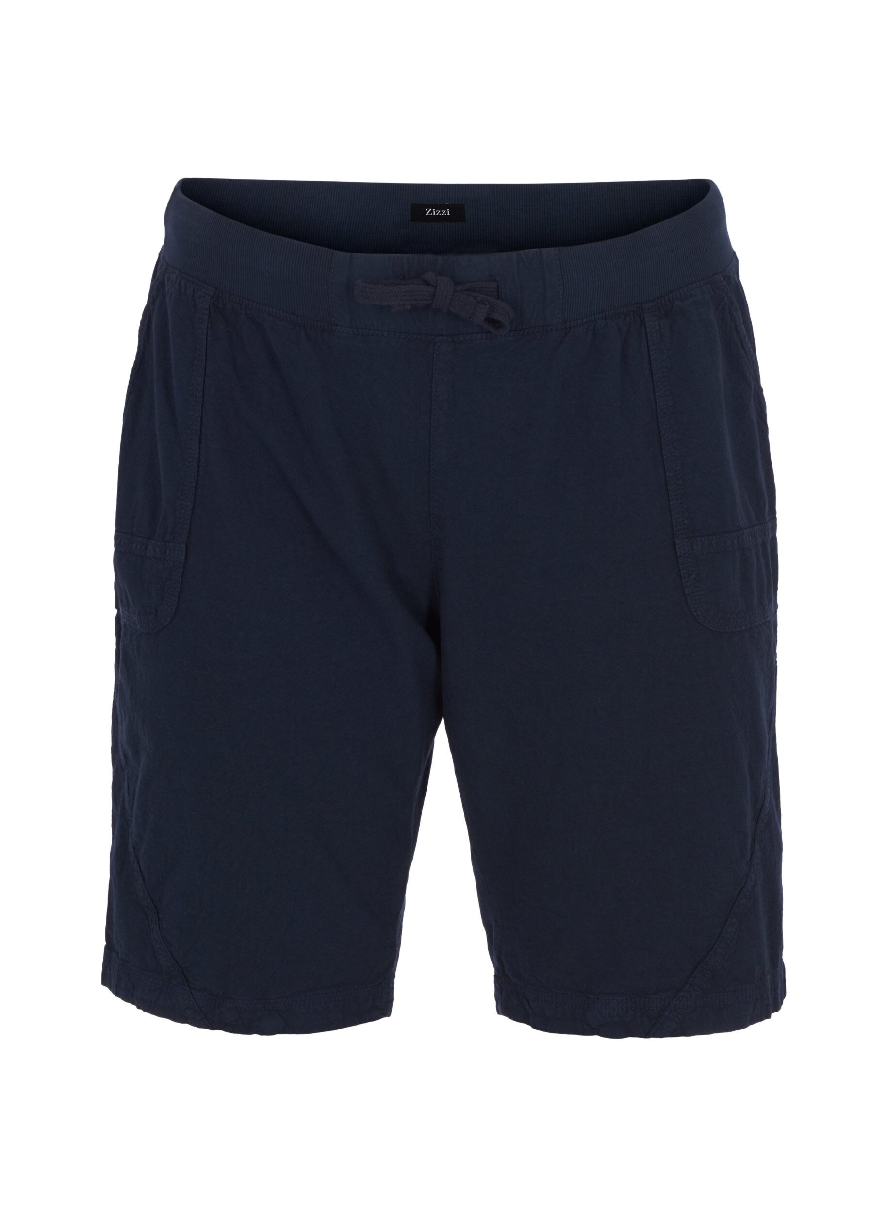 ZizziLockere Shorts aus Baumwolle mit Taschen, Blau, Packshot image number 0