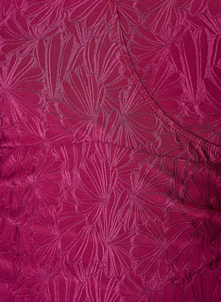 Badeanzug mit Wickeldetail und gebl&uuml;mter Ton-in-Ton-Textur, Rot, Packshot image number 2