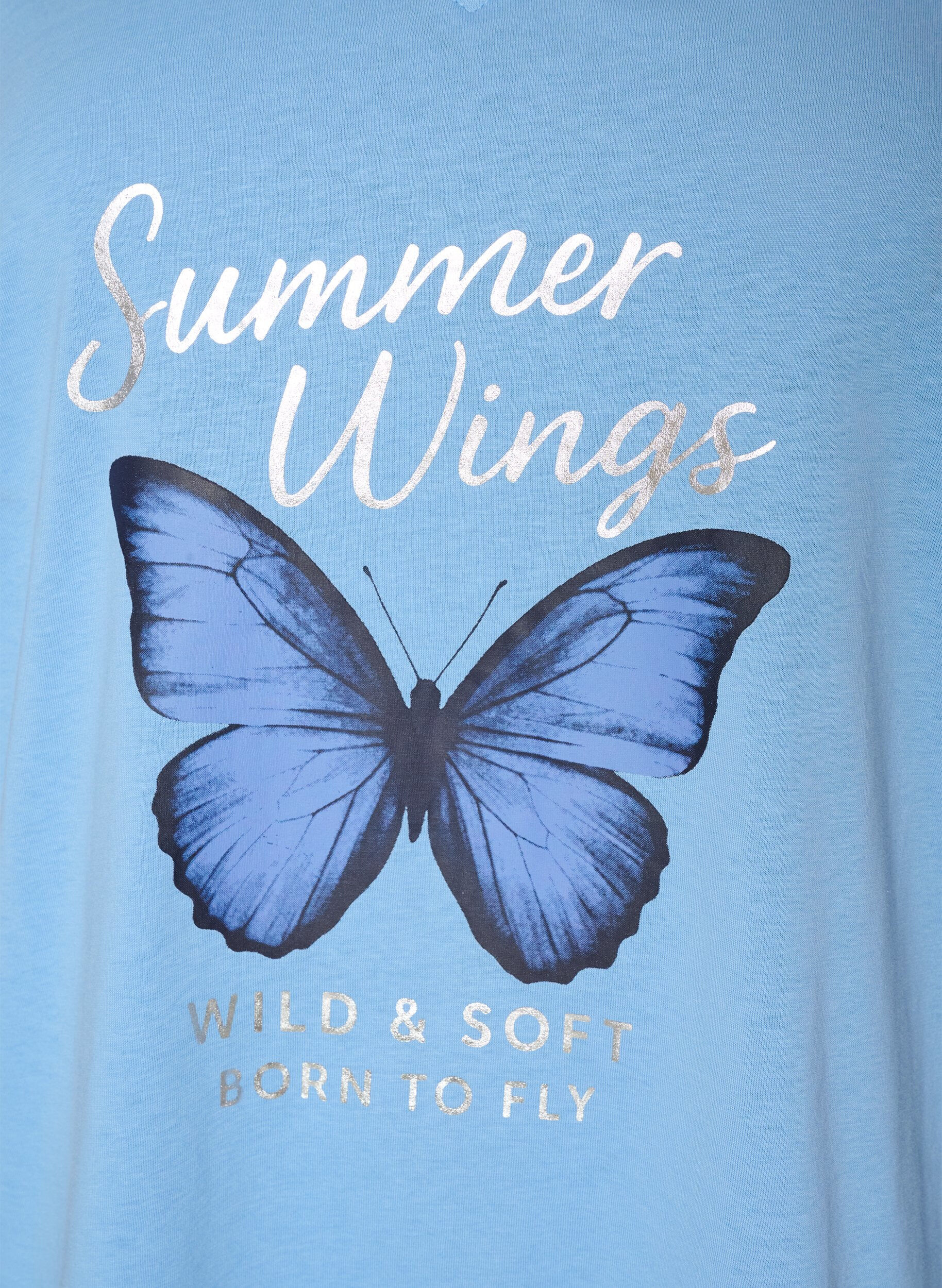 ZizziT-Shirt aus Baumwolle mit Frontprint und V-Ausschnitt, 0698, Packshot image number 2